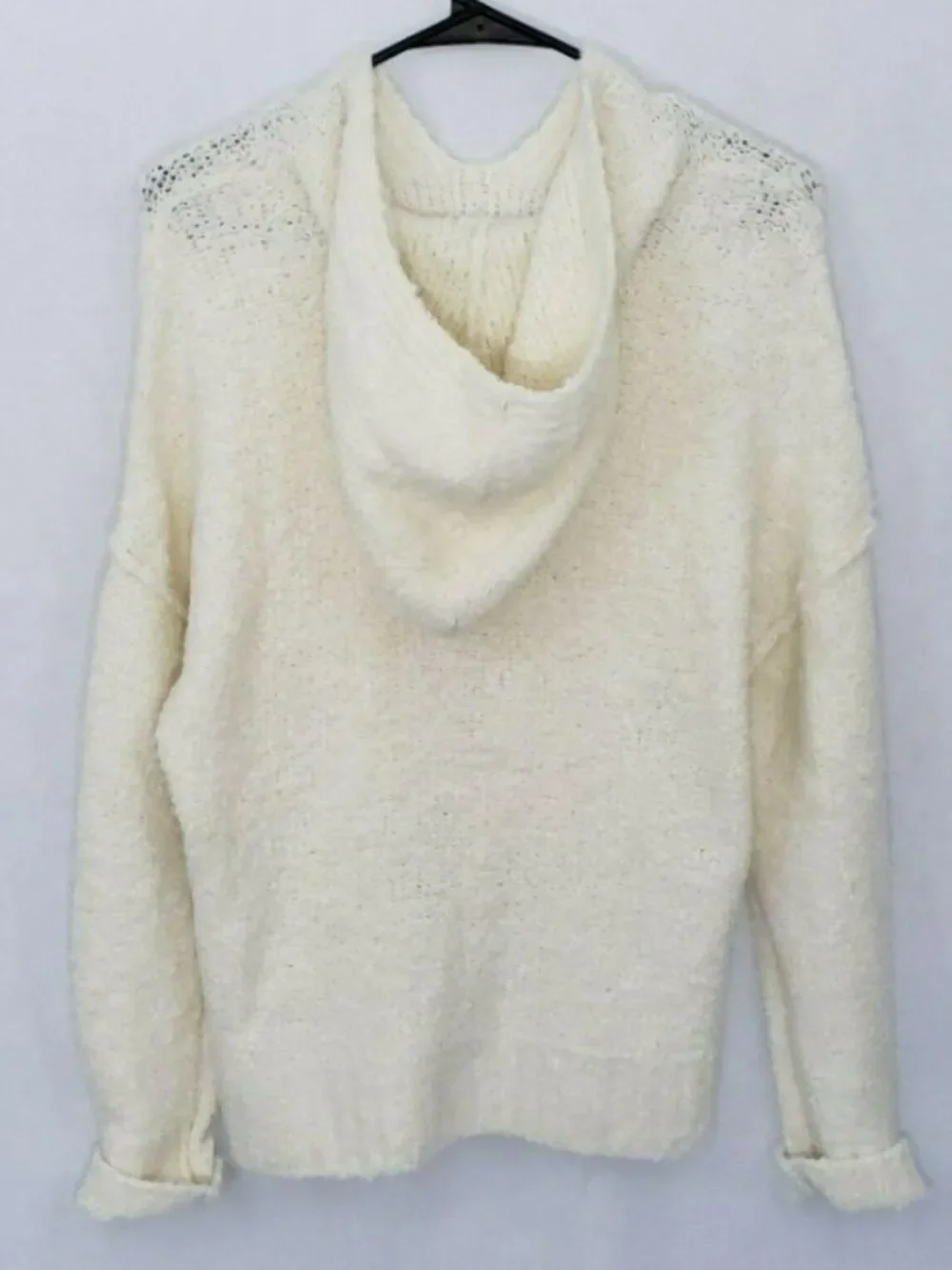 A New Day Women’s Hooded Sweater Boucle Yarn Wool Pullover Sweater!